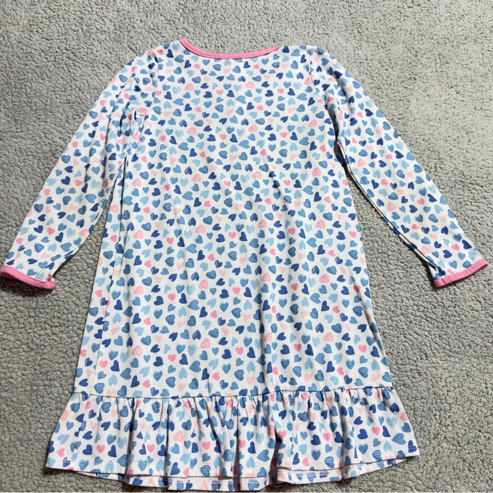 Gymboree Girls Heart Print Nightgown Dress Long Sleeve Size S (5–6)